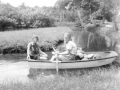 Rita and Berta in Frisky rowboat in the laguna