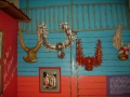 Museum exhibit of old masks